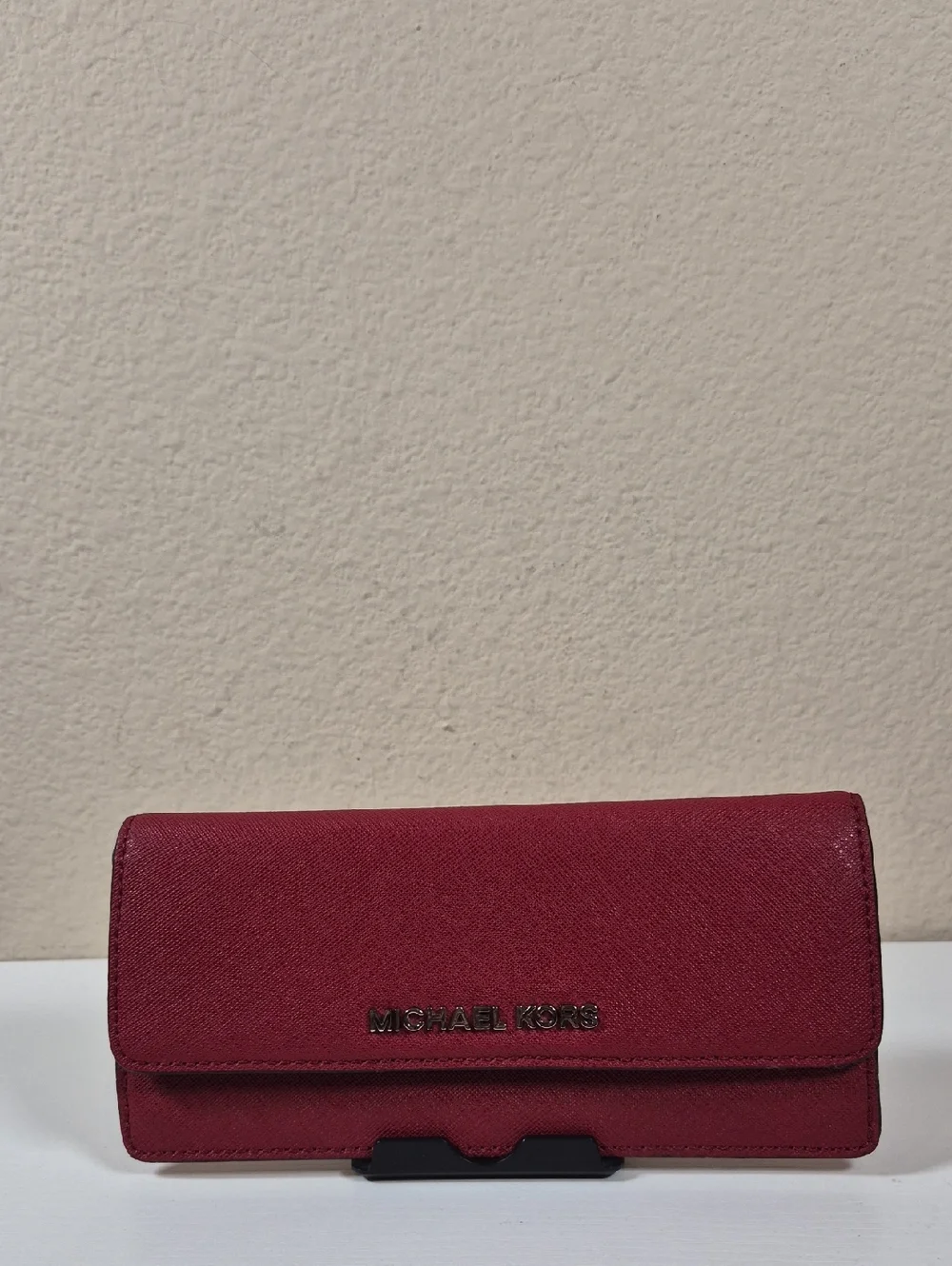 Michael Kors Wine Red Saffiano Leather Wallet